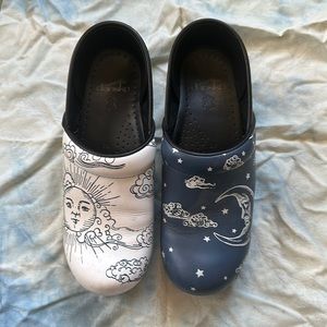 RARE Dansko Sun and Moon Clogs